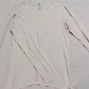 Womens white lululemon long sleeve top